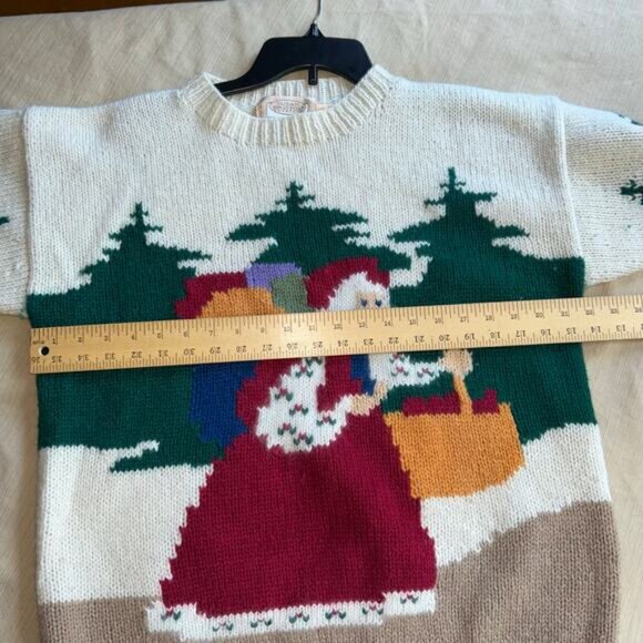 Susan Bristol hundred percent wall Santa Claus net Christmas sweater size 38 - Picture 10 of 11